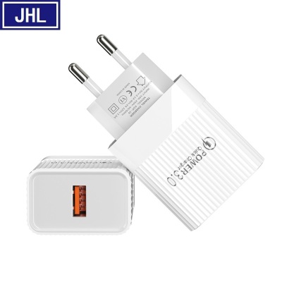 Qc3.0 Single USB Striped Mobile Phone Fast Charger 5v3.1a Wall Charger Adapter European and American Standard.