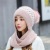 2021 Women 'S Winter Hat Korean-Style Fleece-Lined Warm Twist Rabbit Fur Scarf One-Piece Hat Cute Lady Knitted Hat