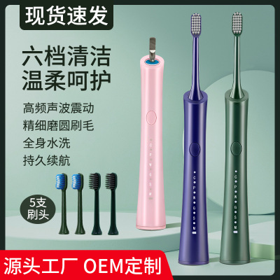 Adult Electric Toothbrush Magnetic Suspension Ultrasonic Electric Toothbrush Small Waist USB Electric Toothbrush Five Colors Available