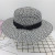 Top Hat Female British Elegant Socialite Summer Sun Protection Bow Beach Hat Female Black and White Big Brim Flat Top Sun Hat