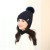 New Fashion Letters Labeling plus Fluff Hat Thick Fashion Fur Ball Hat Warm Winter Knitting Woolen Cap