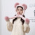 New Women's Hat Autumn and Winter Cute Mouse Ears Earmuffs Hat Scarf Gloves Warm One-Piece Plush Ushanka