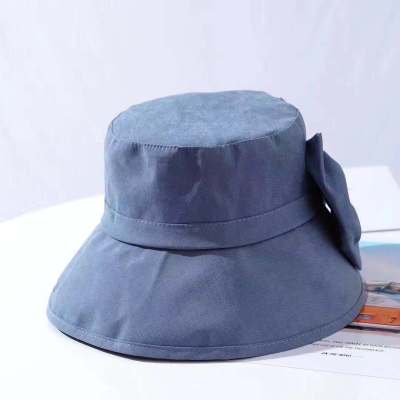 Korean Style Dome Big Brim Woolen Bowler Hat Autumn and Winter Bow Women's Fashion Hat Retro British Bucket Hat Wholesale