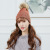 2020 Korean Style Autumn and Winter Fur Ball Knitted Hat Solid Color Fashion Leisure Warm Hat Straight Elastic Fur Ball Hat
