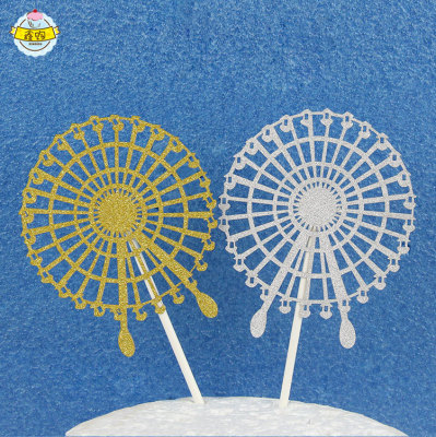 Rotating Ferris Wheel Bright Master Cake Inserting Card Creative Dessert Bar Layout Baking Cake Topper DIY Decorative Flag