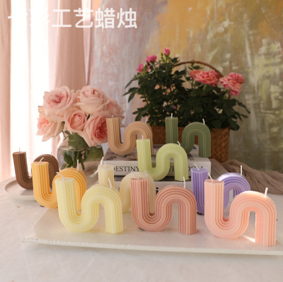 New Geometric S Shape Creative Aromatherapy Candle Internet Celebrity Shooting Props Hand Gift Home Fragrance Decoration Ornaments