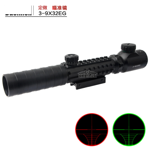 3-9xeg Three-Sided Fish Bone Sight Outdoor Tactical Metal with Light HD Anti-Seismic Optical Sniper Scope