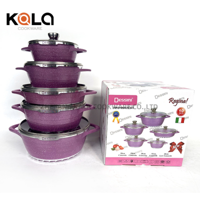 10-Piece Set an Aluminum Pot Pot Set Non-Stick Casserole Shallow Casserole Soup Pot