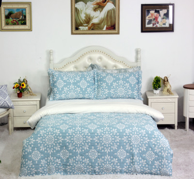 Four-Piece Bedding Set pure Three-Piece Set Bedspread Quilt Cover Pillow Bed Sheet Four-Pcs Set Foreign Trade Wholesale