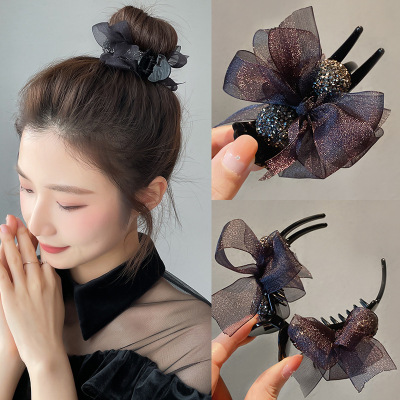 Hairpin Headdress Female Bow Claw Clip Back Head Large Shark Clip Autumn and Winter Elegant Hair Pin