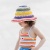 Children's Sun Hat Korean Style Elegant Ins Colorful Stripes Sun-Proof Breathable Hand-Woven Travel Beach