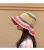 Women's Sun Hat Korean Chic Elegant Ins Colorful Striped Sun-Proof Breathable Hand-Woven Travel Beach