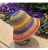 Women's Sun Hat Korean Chic Elegant Ins Colorful Striped Sun-Proof Breathable Hand-Woven Travel Beach