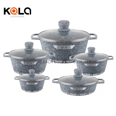 10-Piece Set an Aluminum Pot Pot Set Non-Stick Soup Pot Shallow Soup Pot Casserole