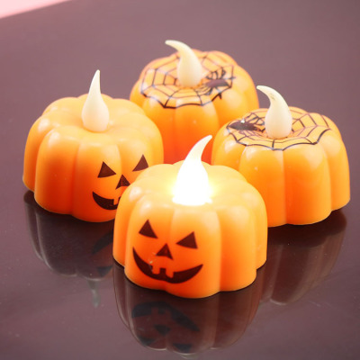 Halloween Pumpkin Lamp Ghost Festival Decoration Props Glowing Night Lights Candle Storm Lantern