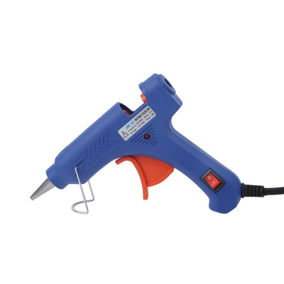 20W Simple Blue Hot Melt Glue Gun with Switch and Bracket New Style Household Small Glue Gun Life Gadget