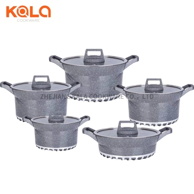10-Piece High-Depth Pot Set an Aluminum Pot Non-Stick Soup Pot Shallow Soup Pot Casserole Pan