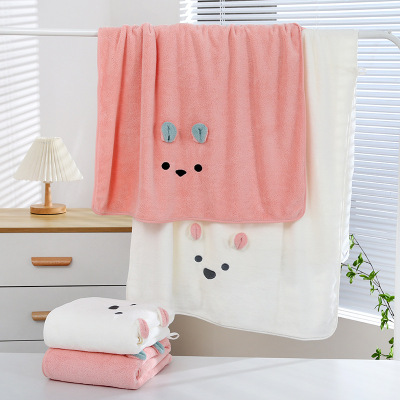 Coral Velvet Koala Japanese Rabbit Ears Bath Towel Cute Cartoon Children 'S Towel Wedding Gift Wholesale