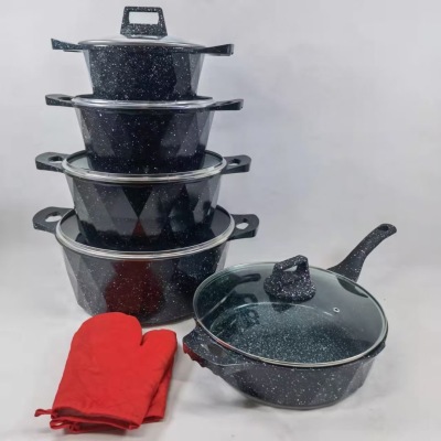 12-Piece Set an Aluminum Pot Great Diamond Pot Set Soup Pot Casserole Shallow Soup Pot Frying Pan Non-Stick Pan