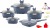 25-Piece Set an Aluminum Pot Square Pot Soup Pot Shallow Soup Pot Frying Pan Non-Stick Pan