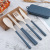 A Wheat Straw Portable Tableware Set Student Tableware Household Dining Knife Fork Spoon and Chopsticks Removable Folding Tableware