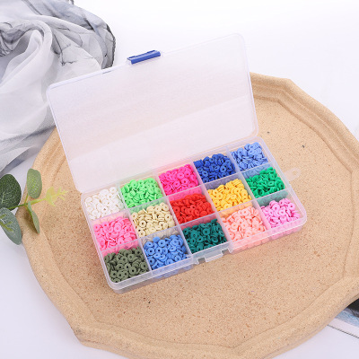 Factory Sales Soft Pottery Beads Cross-Border DIY Bead Accessories Boxed 6mm Soft Pottery Bracelet Spacer Beads Gasket Mixed Color Beaded