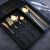 A Stainless Steel Knife, Fork and Spoon Four-Piece Gold Western Food/Steak Knife and Fork Gift Tableware Portuguese Tableware Set