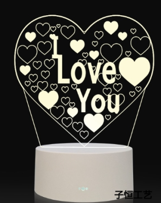 3D Small Night Lamp Stereo Touch Creative Valentine's Day Love Small Night Lamp