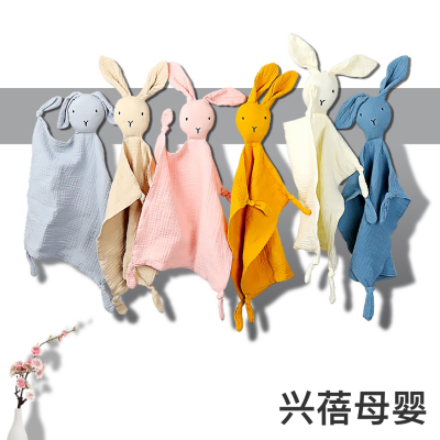 Baby Soothing Towel Baby Sleep Companion Doll Rabbit Soothing Handkerchief Comfort Toy