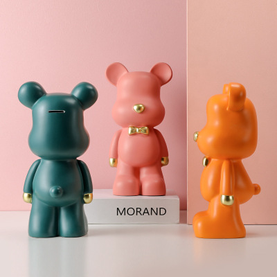 Creative Practical Modern Simple Violent Bear Crafts Ornaments Resin Piggy Bank Housewarming Decorations Gifts