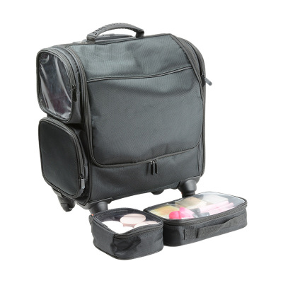 Factory Direct Sales New Oxford Cloth Shoulder Universal Wheel Portable Multi-Function Large Capacity Makeup Cosmetics Storage Bag