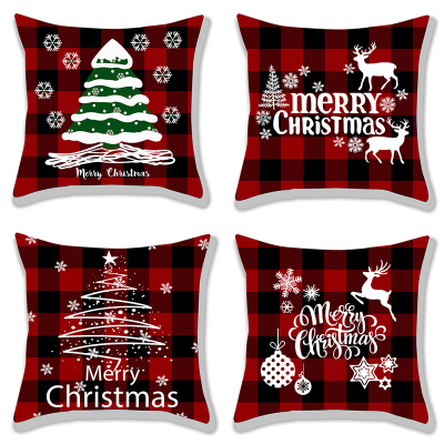 2022 Christmas Pillow Cover Cotton and Linen Pillow Linen Imitation Super Soft Netherlands Velvet Digital Printing Customized