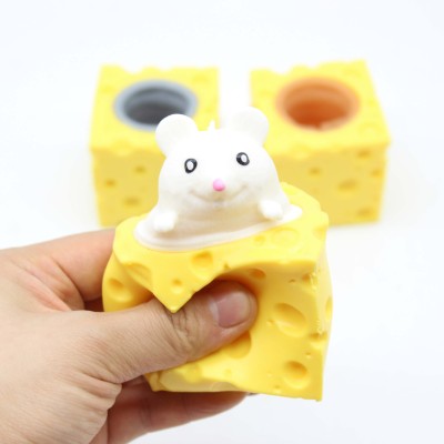 Creative Soft Decompression Cute Cheese Cheese Mouse Cup Squeezing Toy Spoof Squirrel Toy Decompression Vent Ball