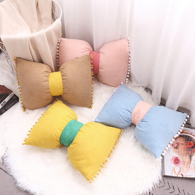 Solid Color Ins Cute Princess Cushion Nordic Bed Head Bay Window Office Cushion Four Seasons Available Bow Pillow