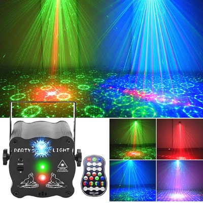 New Mini Laser Light Stage Lights Ktv Bar Dj Voice-Activated Flash Lamp Decoration Starry Sky Projection Lamp Ambience Light