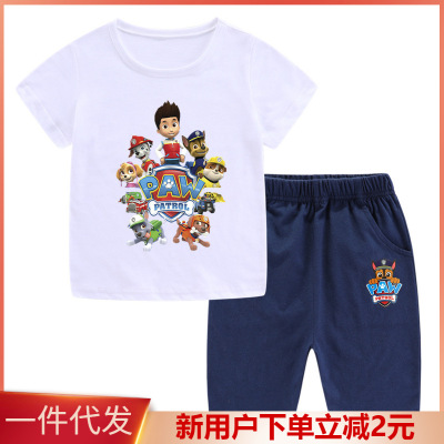 Clothing Paw Patrol Suit Children's Summer Pure Cotton Top T-shirt Shorts Boys' Casual Sports Baby Two-Piece Suit