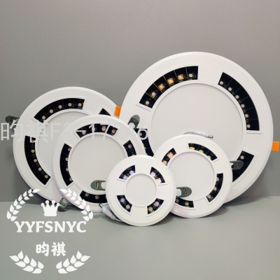 LED Full Plastic White Black Downlight White Light + Warm Light Embedded down Lamp 36W Ultra-Thin Panel Light Spotlight