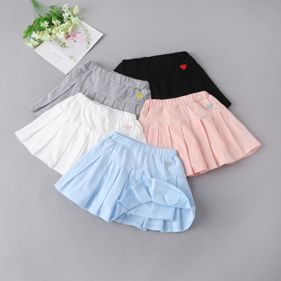 Summer New Beautiful Pleated Pantskirt Children's Cotton Skirt Girls' Thin Skirt Toddler Children Teens Pantskirt