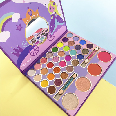 Foreign Trade Cross-Border Performance Stage Makeup Cartoon Pattern Princess 36 Colors Shimmer Matte Multicolor Eye Shadow Plate Makeup