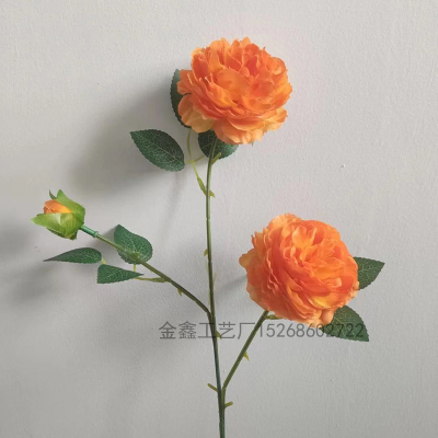 3 Head Silk Peony Bouquet Flower Artificial Flowers for Wedding Home Ceremony Table Fake Flores Romantic Diy Accessories