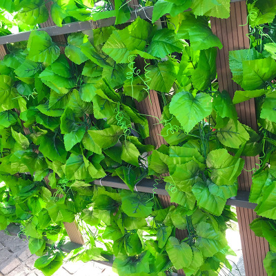 HANAFUJI Green Leaf Decoration Artificial Grape Leaves Fake Leaves Plant Rattan Plastic Vine Winding Ceiling Fake Flower Leaves