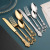 A Retro Embossed Western Food/Steak Knife, Fork and Spoon 6-Person Tableware Set Amazon Stainless Steel Tableware 24-Piece Set