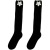 Socks Personality Affordable Luxury Style Black and White Solid Color Calf Socks  JK Pearl Flower Spring and Summer Thin Knee Length Socks  Lolita Long Socks 