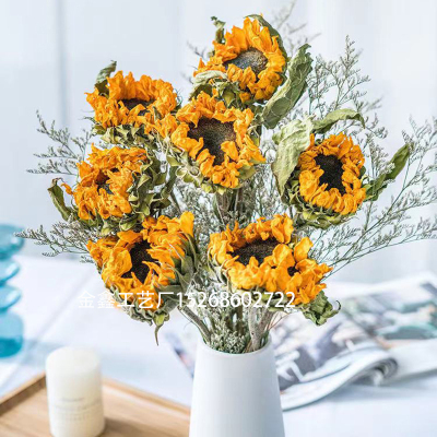 5pcs Sunflower Decoration Natural Dried Flower House Decor Dry Plant Wedding Party Christmas Bedroom Home Design Room Or