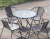 Courtyard Imitation Rattan Table and Desk-Chair Five-Piece Balcony Garden Coffee Bar Occasional Table and Chair Set