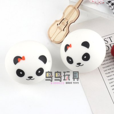 Cross-Border Hot Selling Soft Rubber Lesser Panda Tuanzi Pinch Music Toy Small Animal Panda Whole Person Vent Decompression Toy