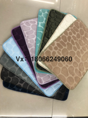 Stock Large Amount of Processing Sponge Stone Pattern Carpet Floor Mat Door Mat Absorbent Non-Slip Good Quality Sponge Thick