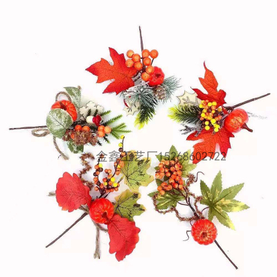 Plug-in Artificial Maple Leaves Vine with Pumpkin Garland Crafts Halloween Decor Events Home Kitchen Autumns Table Decor