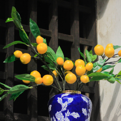  Flower Lemon Fruit Flower Arrangement Indoor 2022 New Dried Flower Dining Table Entrance Vase Decoration