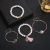 Cross-Border New Unicorn Pineapple Combination Bracelet Fashion Hollowed-out Four-Piece Pink and White Series Beaded Bracelet